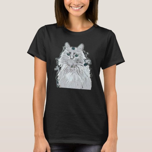 Digitale abstracte schilderij van een kat 32 t-shirt (Voorkant)