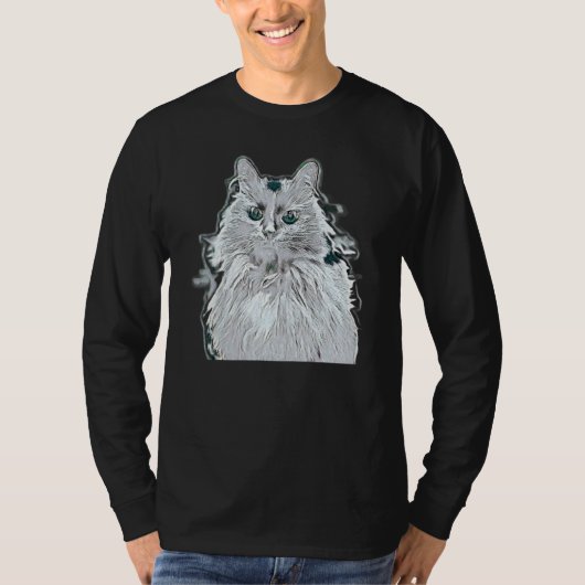 Digitale abstracte schilderij van een kat 32 t-shirt (Voorkant)