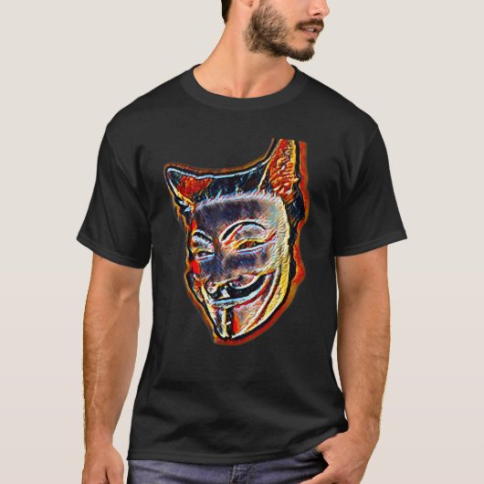 Digitale Abstracte Schilderij Van Een Kat 34 T-shirt (Voorkant)