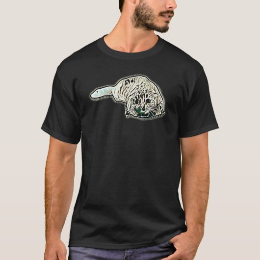 Digitale abstracte schilderij van een kat 36 t-shirt (Voorkant)
