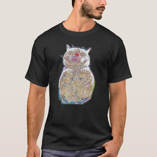 Digitale abstracte schilderij van een kat 37 t-shirt (Voorkant)