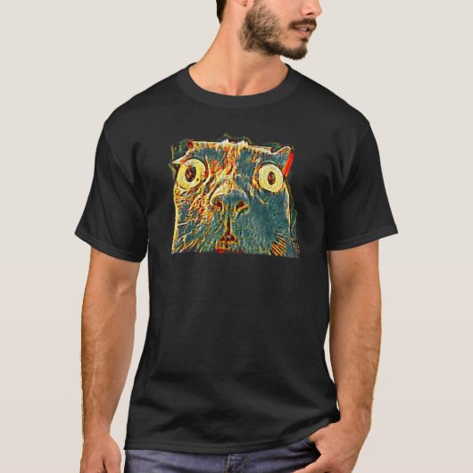 Digitale abstracte schilderij van een kat 39 t-shirt (Voorkant)