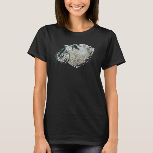 Digitale Abstracte Schilderij Van Een Kat 45 T-shirt (Voorkant)