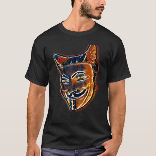 Digitale abstracte schilderij van een kat 51 t-shirt (Voorkant)