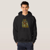 Digitale abstracte schilderij van een kat 56 hoodie (Voorkant volledig)