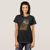 Digitale abstracte schilderij van een kat 74 t-shirt (Voorkant volledig)