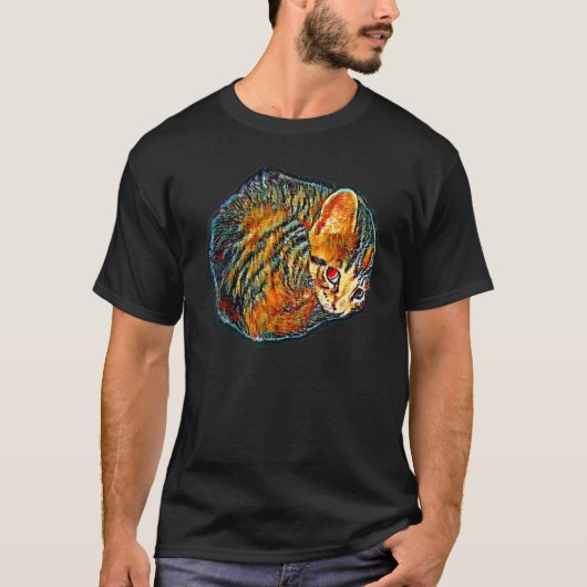 Digitale Abstracte Schilderij Van Een Kat 76 T-shirt (Voorkant)