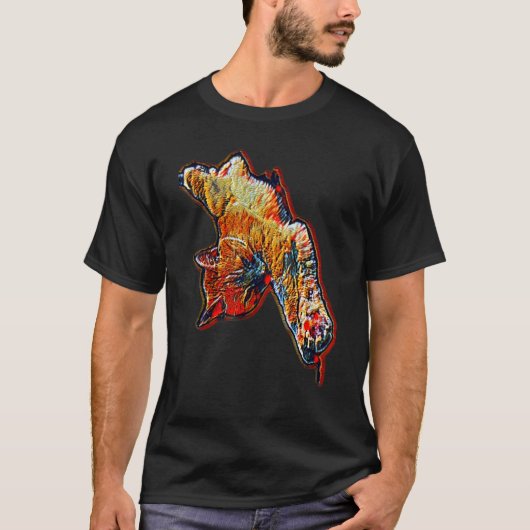 Digitale abstracte schilderij van een kat 79 t-shirt (Voorkant)