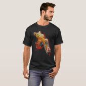 Digitale abstracte schilderij van een kat 79 t-shirt (Voorkant volledig)