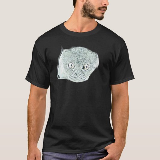 Digitale Abstracte Schilderij Van Een Kat 83 T-shirt (Voorkant)