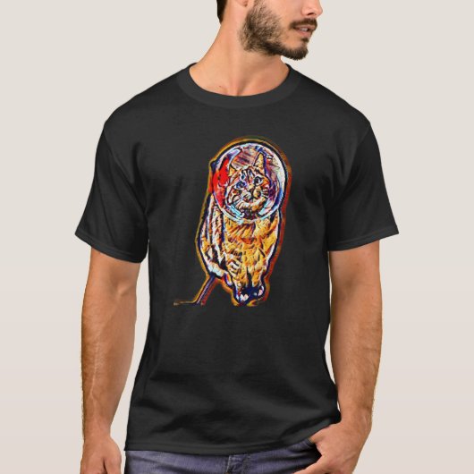 Digitale Abstracte Schilderij Van Een Kat 9 T-shirt (Voorkant)