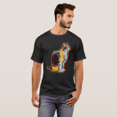 Digitale abstracte schilderij van een kat t-shirt (Voorkant volledig)