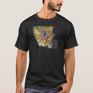 Digitale Abstracte Schildering Van Een Kat 10 T-shirt