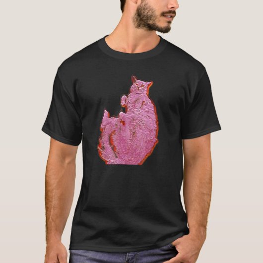 Digitale Abstracte Schildering Van Een Kat 11 T-shirt (Voorkant)
