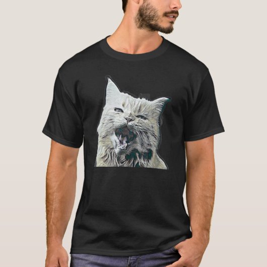 Digitale Abstracte Schildering Van Een Kat 27 T-shirt (Voorkant)