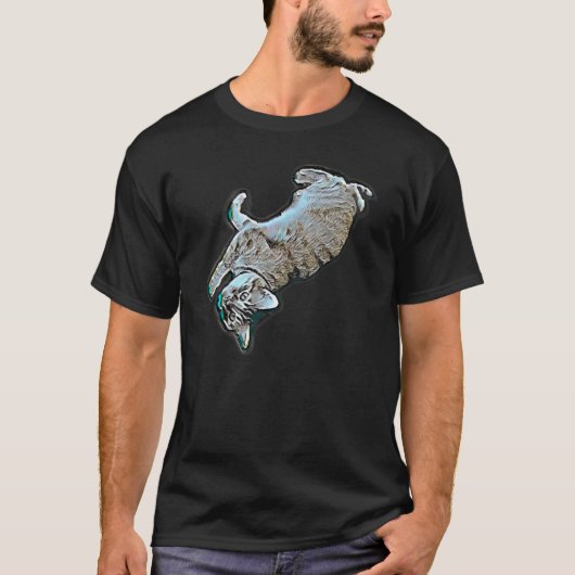 Digitale Abstracte Schildering Van Een Kat 28 T-shirt (Voorkant)