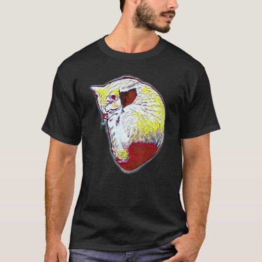Digitale abstracte schildering van een kat 29 t-shirt (Voorkant)