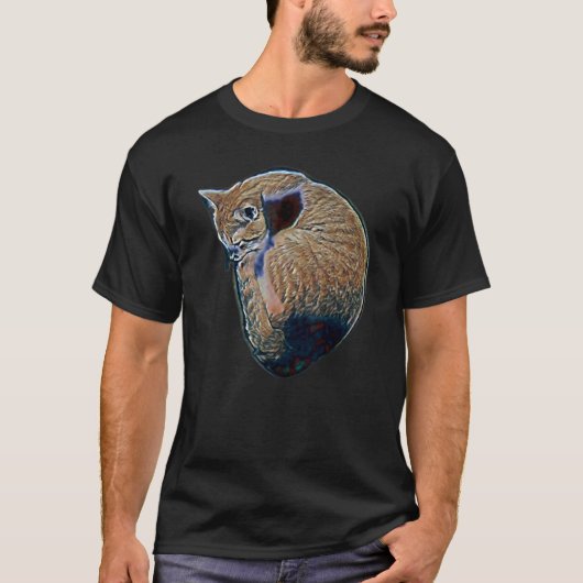 Digitale Abstracte Schildering Van Een Kat 55 T-shirt (Voorkant)
