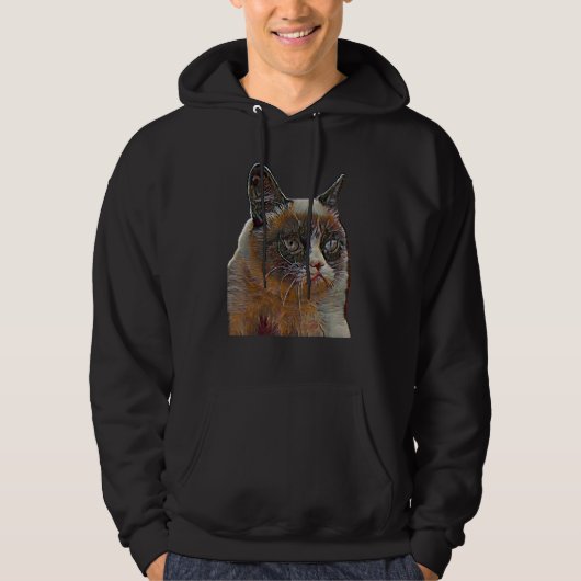 Digitale Abstracte Schildering Van Een Kat 57 Hoodie (Voorkant)