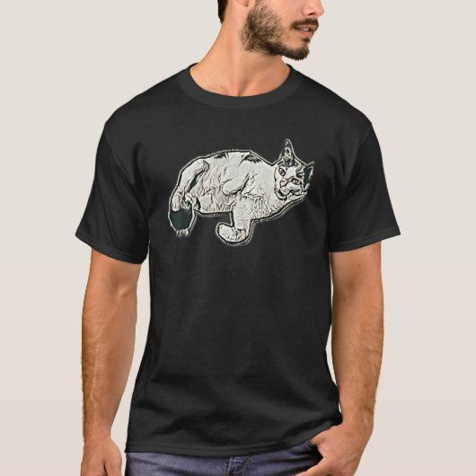 Digitale Abstracte Schildering Van Een Kat 67 T-shirt (Voorkant)