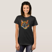 Digitale Abstracte Schildering Van Een Kat 81 T-shirt (Voorkant volledig)