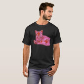 Digitale abstracte schildering van een kat 8 t-shirt (Voorkant volledig)