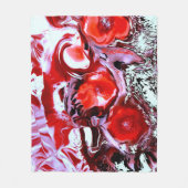 Digitale Abstracte verf met kleurrijke rode bloeme Fleece Deken (Voorkant)