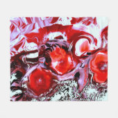 Digitale Abstracte verf met kleurrijke rode bloeme Fleece Deken (Voorkant (Horizontaal))