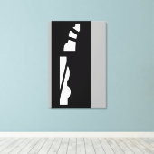 Digitale Abstracte zwart, wit en grijs canvas Prin (Insitu (Houten vloer))