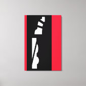 Digitale Abstracte zwart, wit en rood canvas Print (Voorkant)