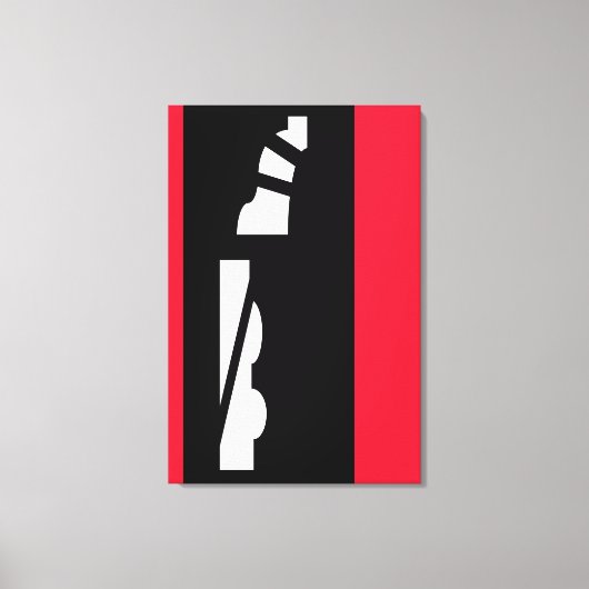 Digitale Abstracte zwart, wit en rood canvas Print (Voorkant)