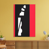 Digitale Abstracte zwart, wit en rood canvas Print (Insitu (Woonkamer))
