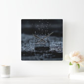 Digitale achtergrond voor waterdruppelpapier vierkante klok (Huis)