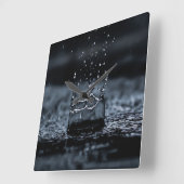 Digitale achtergrond voor waterdruppelpapier vierkante klok (Hoek)