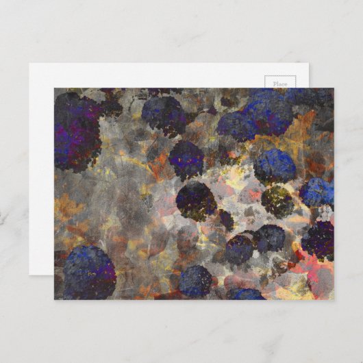 Digitale achtergrondkunst van het bloempatroon briefkaart (Voorkant / Achterkant)