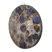 Digitale achtergrondkunst van het bloempatroon dartbord (Voorkant Rechts)