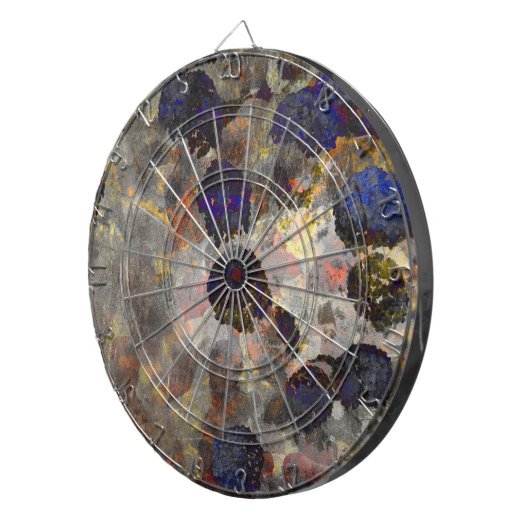 Digitale achtergrondkunst van het bloempatroon dartbord (Voorkant Rechts)