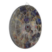 Digitale achtergrondkunst van het bloempatroon dartbord (Voorkant Links)