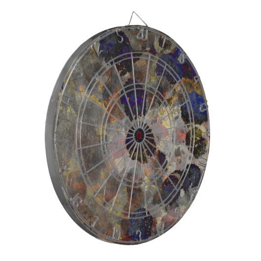 Digitale achtergrondkunst van het bloempatroon dartbord (Voorkant Links)