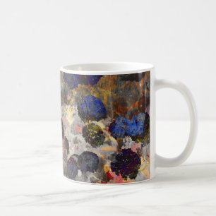 Digitale achtergrondkunst van het bloempatroon koffiemok