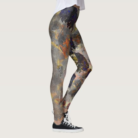Digitale achtergrondkunst van het bloempatroon leggings (Rechts)