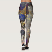 Digitale achtergrondkunst van het bloempatroon leggings (Achterkant)