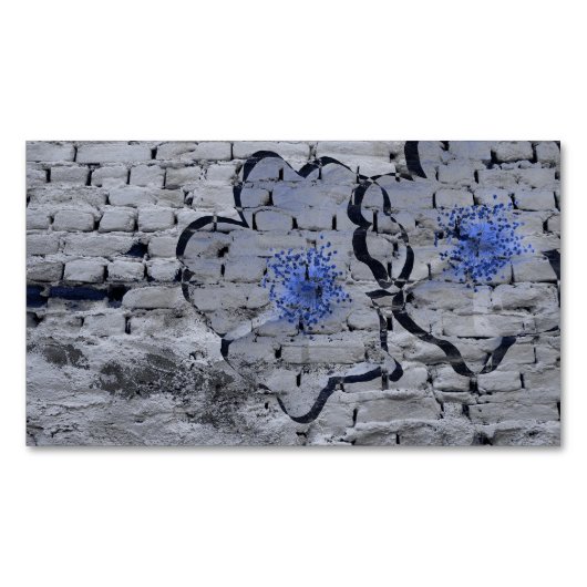 Digitale achtergrondkunst van het bloempatroon magnetisch visitekaartje (Voorkant)