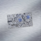 Digitale achtergrondkunst van het bloempatroon magnetisch visitekaartje (Voorbeeld)