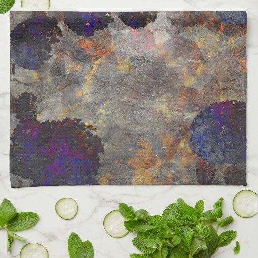 Digitale achtergrondkunst van het bloempatroon theedoek (Gevouwen)