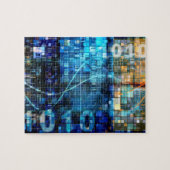 Digitale Afbeelding Achtergrond binaire codetechno Legpuzzel (Horizontaal)