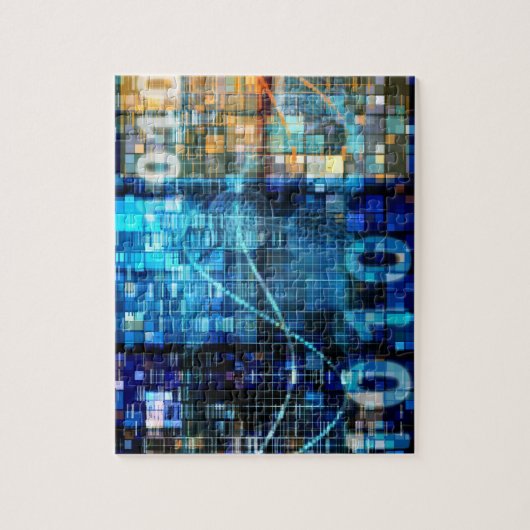 Digitale Afbeelding Achtergrond binaire codetechno Legpuzzel (Verticaal)