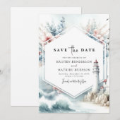 Digitale afdrukbare Charm Lighthouse bruiloft Save The Date (Voorkant / Achterkant)