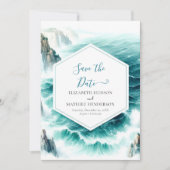 Digitale afdrukbare nautische bruiloft save the date (Voorkant)