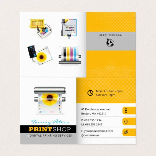 Digitale afdrukservices | Beroepsbeoefenaars Visitekaartje (Buitenkant ongevouwen)